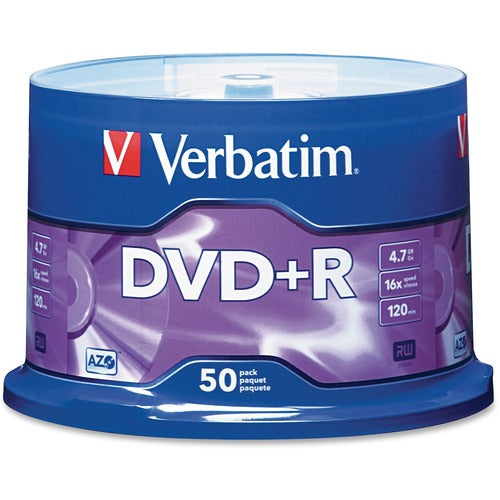 Verbatim AZO DVD+R 4.7GB 16X with Branded Surface - 50pk Spindle - VER95037