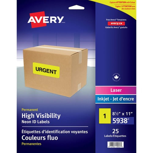 Avery&reg; High Visibility Neon ID Labels - AVE05938