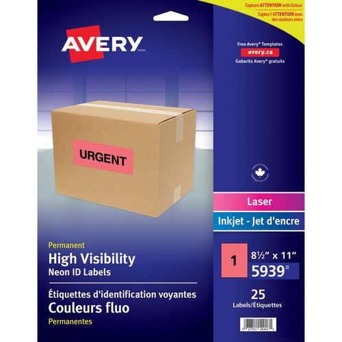 Avery&reg; High Visibility Neon ID Labels - AVE05939