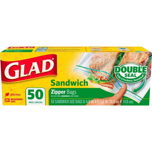 Glad Sandwich Zipper Bags - CLO12615WAVE