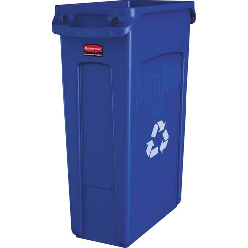 Rubbermaid Commercial Slim Jim Venting Recycling Container - RUBFG354007BL
