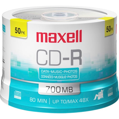 Maxell CD Recordable Media - CD-R - 48x - 700 MB - 50 Pack Spindle - MAX648250