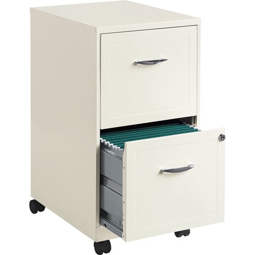 Lorell SOHO White Mobile File Cabinet - 2-Drawer - LLR19156