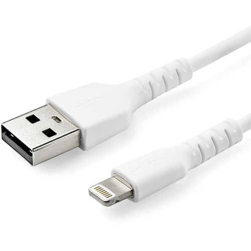 StarTech.com StarTech.com 3 foot/1m Durable White USB-A to Lightning Cable, Rugged Heavy Duty Charging/Sync Cable for Apple iPhone/iPad MFi Certified STCRUSBLTMM1M