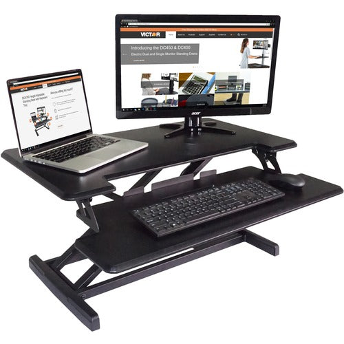 Victor High Rise Height Adjustable Compact Standing Desk with Keyboard Tray - VCTDCX610 OVZ  FRN