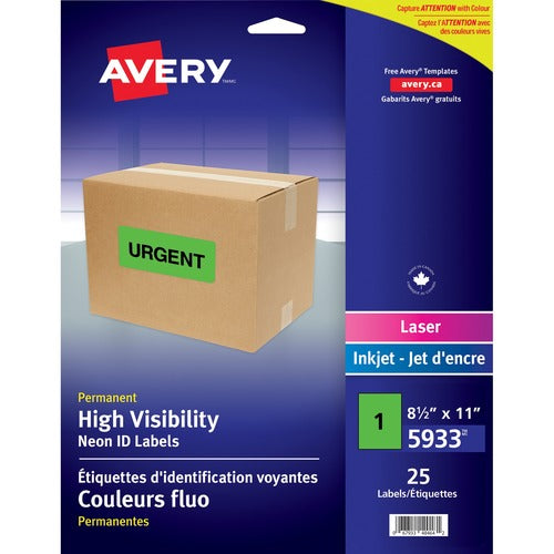 Avery&reg; High Visibility Neon ID Labels - AVE05933