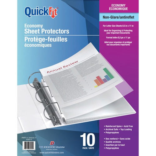 QuickFit Non-glare Economy Sheet Protectors - RGO62850