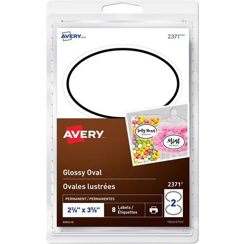 Avery&reg; Glossy Oval Labels - AVE2371