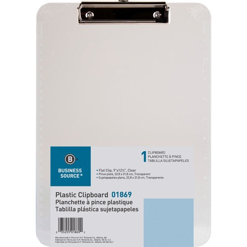 Business Source Transparent Plastic Clipboard - BSN01869