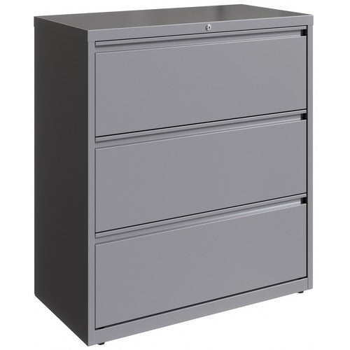 Lorell Lorell 36" Silver Lateral File - 3-Drawer LLR00038  FRN