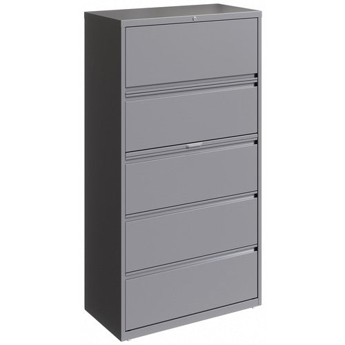 Lorell Lorell 36" Silver Lateral File - 5-Drawer LLR00040  FRN