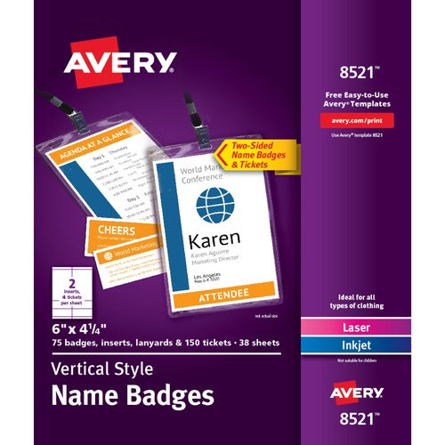 Avery&reg; Vertical Name Badges & Tickets - AVE8521 OVZ