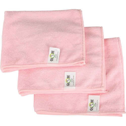 Globe Globe 16"x16" Microfiber Cloth 240GSM Pink GCP3130P