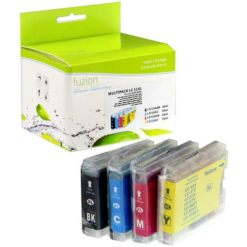 fuzion Ink Cartridge - Alternative for Brother LC51 - Black, Cyan, Magenta, Yellow - GSUIJLC51SET
