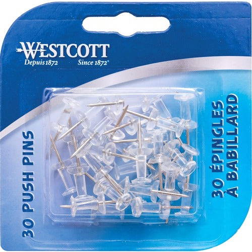 Westcott Westcott Push Pins - Clear ACM03564