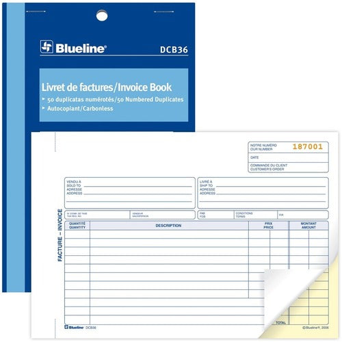 Blueline Invoices Book - BLIDCB36