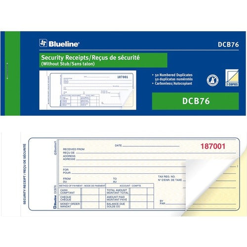 Blueline Security Receipts Book - BLIDCB76