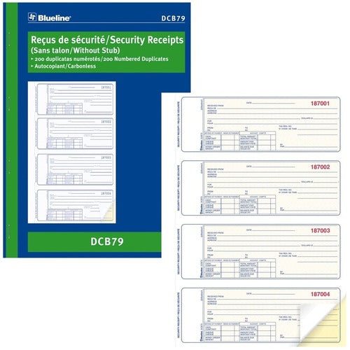 Blueline Security Receipts Book - BLIDCB79