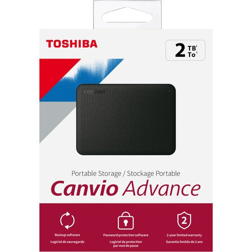 Toshiba Toshiba Canvio Advance HDTCA20XK3AA 2 TB Portable Hard Drive - External - Black TOS828499