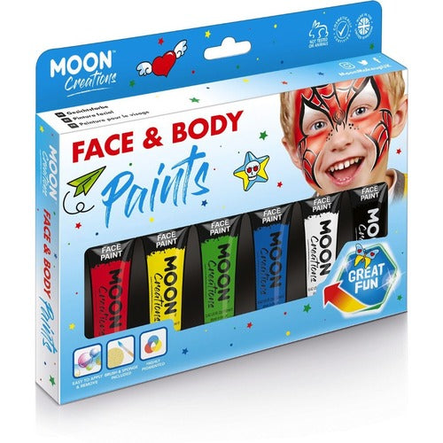 Moon Creations Face & Body Paint Primary Colours Boxset - AVDC01136