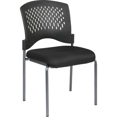 ProLine II Titanium Finish Armless Visitors Chair with Ventilated Plastic Wrap Around Back - OSP862030