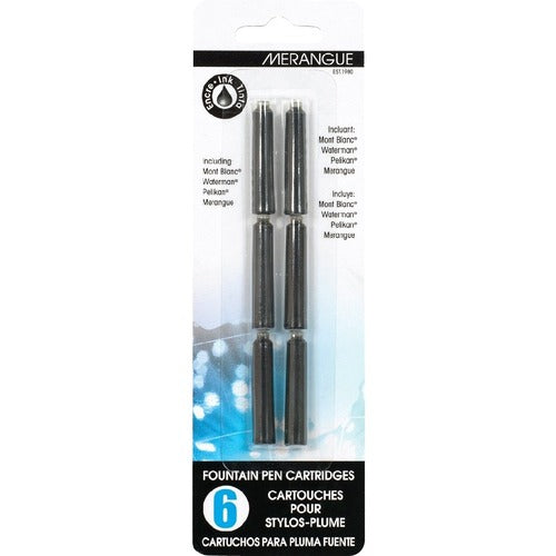 Merangue 6pk Fountain Pen Black Refills - MGE706523