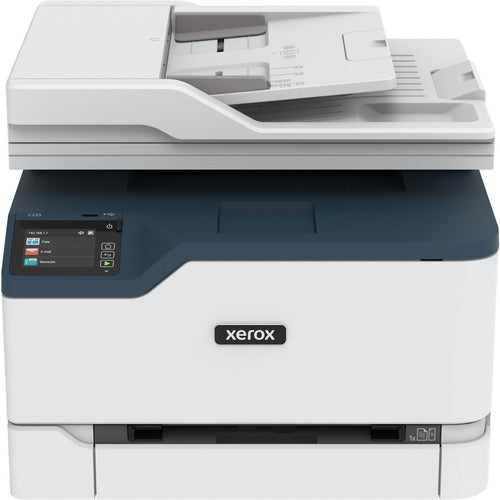 Xerox Xerox C235/DNI Laser Multifunction Printer-Color-Copier/Fax/Scanner-24 ppm Mono/24 ppm Color Print-600x600 dpi Print-Automatic Duplex Print-30000 Pages-251 sheets Input-3600 dpi Optical Scan-Wireless LAN-Mopria-Wi-Fi Direct-Chromebook XERC235DNI