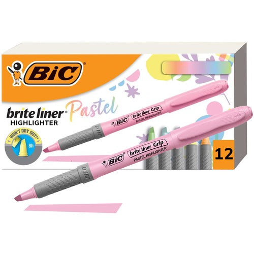 BIC BIC Brite Liner Grip Highlighters, Assorted, 12 Pack BICGBLD11AST