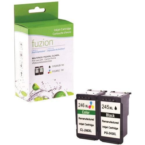 Fuzion Fuzion Remanufactured Inkjet Ink Cartridge - Alternative for Canon PG245XL, CL246XL - Black, Cyan, Magenta, Yellow - 2 / Pack GSU827823
