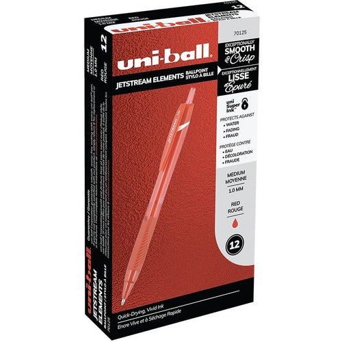 uniball&trade; uniball&trade; Jetstream Elements Retractable Ball Point Pens Medium Point Red 12/box UBC70125