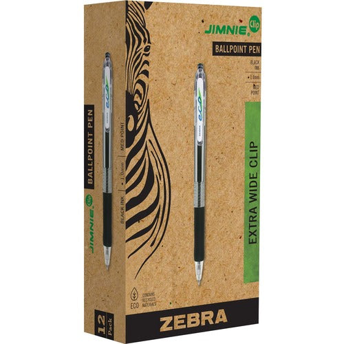 Zebra Pen Eco Jimnie Clip Retractable Ballpoint Pens - ZEB22510
