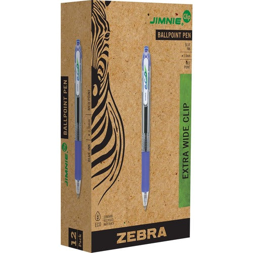 Zebra Pen Eco Jimnie Clip Retractable Ballpoint Pens - ZEB22520