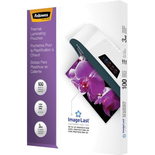 Fellowes Thermal Laminating Pouches - ImageLast&trade;, Jam Free, Letter, 3 mil, 100 pack - FEL52454