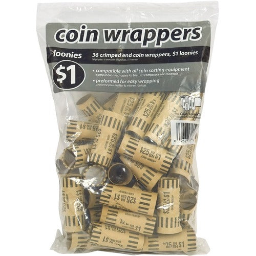 Merangue Merangue Paper Coin Wrapper, Loonie, 36 Pack MGE38833