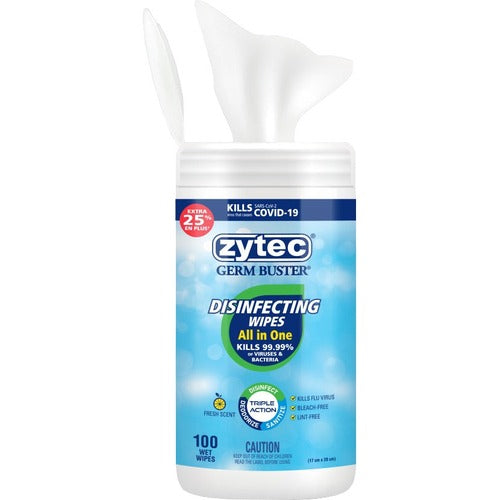 Zytec Zytec Disinfecting Wipes - All in One - 100 Wipes EMP01861