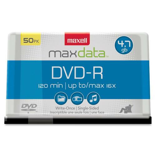 Maxell DVD Recordable Media - DVD-R - 16x - 4.70 GB - 50 Pack Spindle - MAX638011