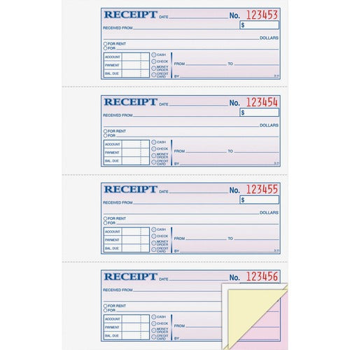 Adams Tapebound 3-part Money Receipt Book - ABFTC1182