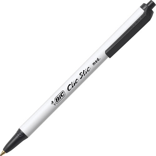 BIC Clic Stic Retractable Ballpoint Pens - BICCSM11BK