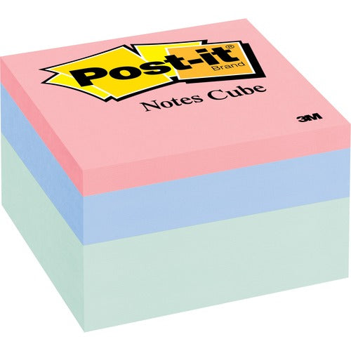 Post-it Notes Memo Cube, 3 in x 3 in, Seafoam Wave Colors - MMM2056PP