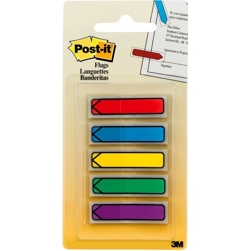 Post-it&reg; 1/2"W Arrow Flags in On-the-Go Dispenser - Bright Colors - MMM684ARR1