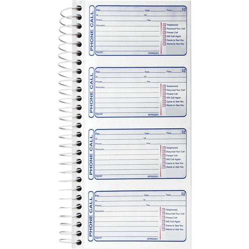 Sparco 4CPP Carbonless Telephone Message Book - SPR02301