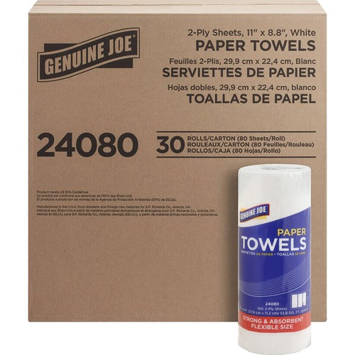 Genuine Joe 2-Ply Household Roll Paper Towels - GJO24080