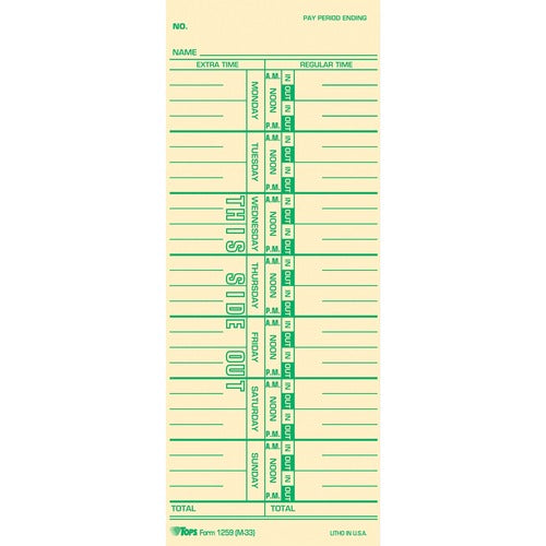 TOPS Named Days Time Cards - TOP12593