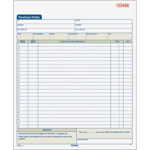 TOPS TOPS Carbonless 2-Part Purchase Order Books TOP46146