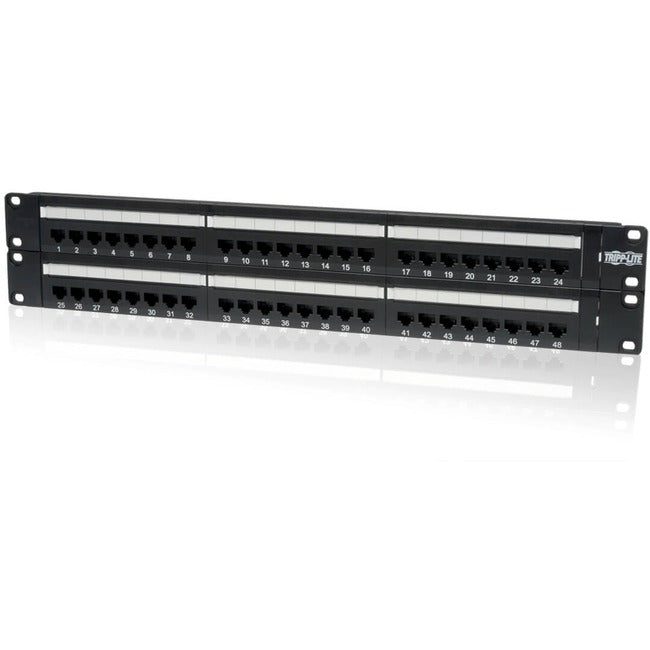 Tripp Lite 48-Port Cat5e Cat5 Rackmount Patch Panel 568B 110 Punch 2URM TAA