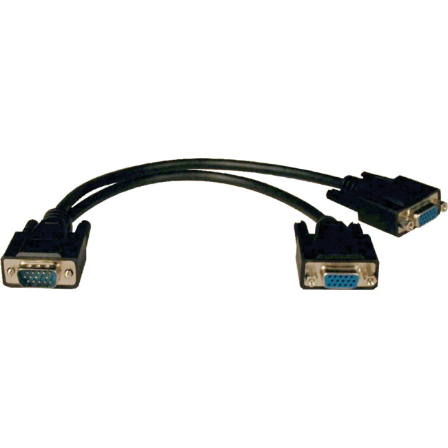 Tripp Lite 1ft VGA Monitor Y Splitter Cable HD15 M-2xF 1'