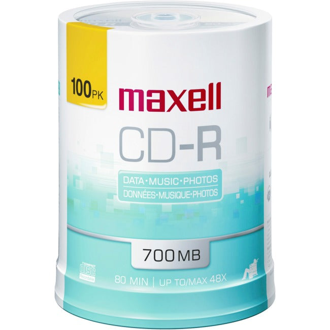 Maxell CD Recordable Media - CD-R - 48x - 700 MB - 100 Pack Spindle