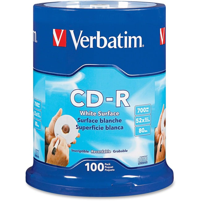 Verbatim 94712 CD Recordable Media - CD-R - 52x - 700 MB - 100 Pack Spindle