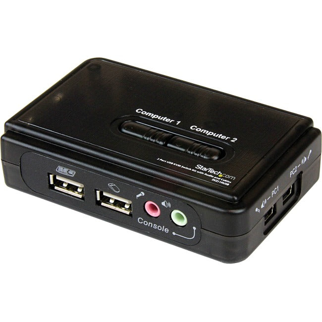 StarTech.com StarTech.com 2 Port USB KVM Kit with Cables and Audio Switching - KVM - audio switch - USB - 2 ports - 1 local user