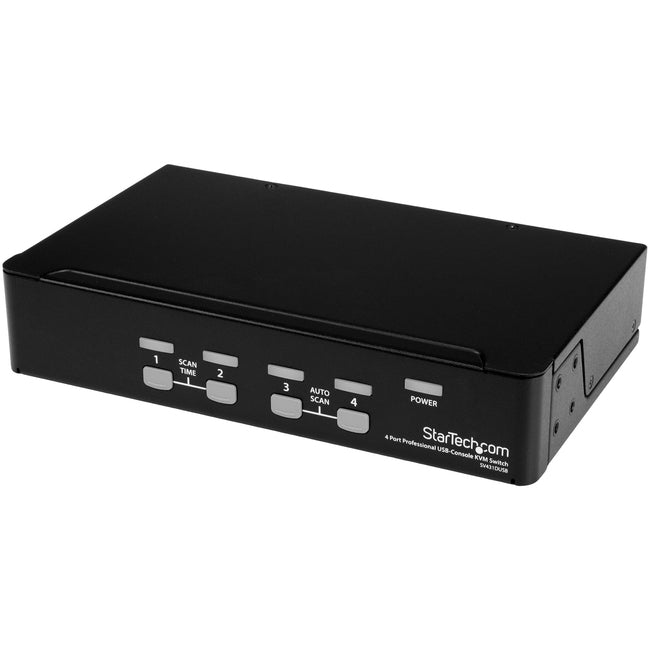 StarTech.com 4 Port 1U Rackmount USB PS-2 KVM Switch with OSD